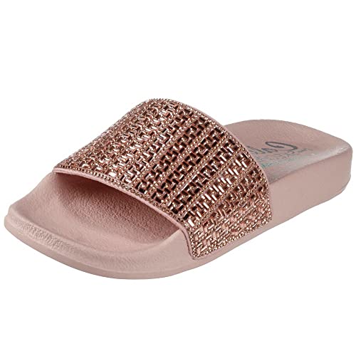 Skechers Damen POP UPS New Spark Slides, Rose Gold Canvas/Rhinestone Trim, 36 EU Skechers Damen POP UPS New Spark Slides, Rose Gold Canvas/Rhinestone Trim, 36 EU von Skechers