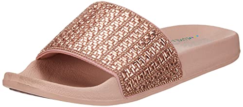 Skechers Damen POP UPS New Spark Slides, Rose Gold Canvas/Rhinestone Trim, 37 EU von Skechers