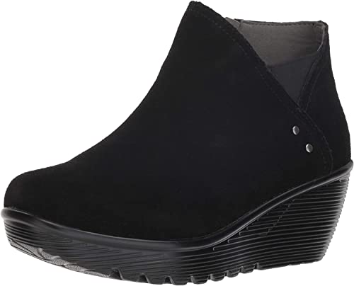 Skechers Damen Parallel – Ditto – Asymmetrischer Kragen Wildleder Bootie Stiefelette, Schwarz, 38 EU von Skechers