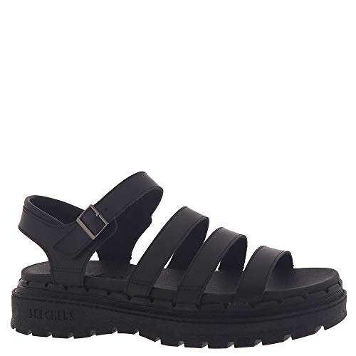 Skechers Damen Plateau Fisherman Fischersandale, Schwarz/Schwarz, 41 EU von Skechers