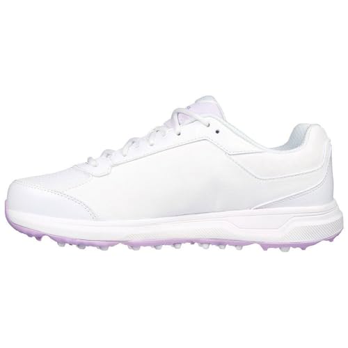 Skechers Damen Prime Relaxed Fit Spikeless Golfschuh Sneaker, Weiß/Lavendel, 38 EU von Skechers