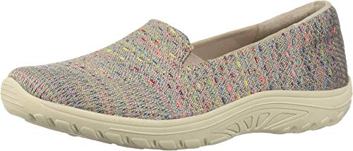 Skechers Damen Reggae Fest – Wicker – Engineered Knit Twin Gore Slip on (Weiden) Flacher Slipper, Taupe, 35 EU von Skechers