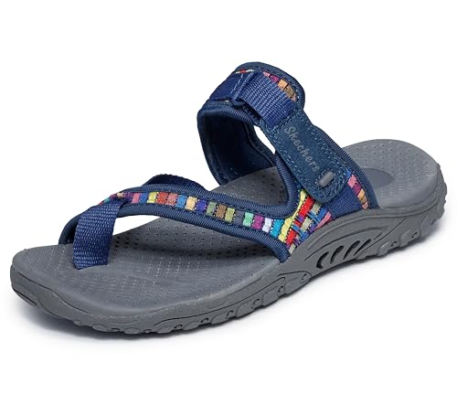 Skechers Damen Reggae Mad Swag Zehentrenner Gewebte Sandale, Navy, 40 EU von Skechers