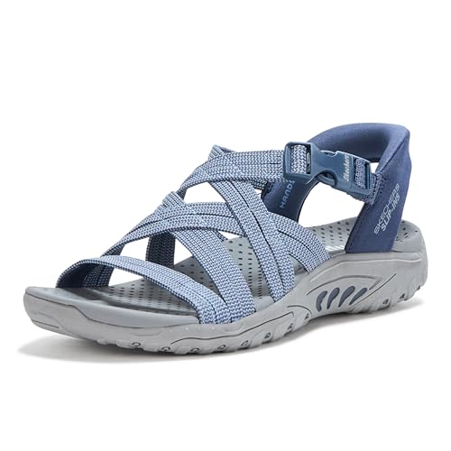 Skechers Women's Reggae-Morning Light Slide Sandal, marineblau/blau, 36 EU von Skechers