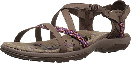 Skechers Damen Reggae Slim Vacay Slingback Sandalen, Chocolate Duraleather/Webbing, 38 EU von Skechers