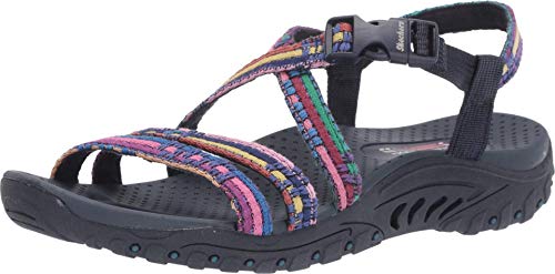 Skechers Damen Reggae Sew Me Slingback im Boho-Stil Sandale, Navy Blue Multicoloured, 39 EU von Skechers