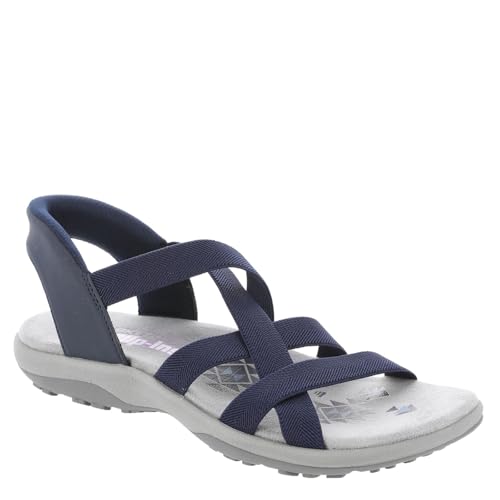 Skechers Damen Reggae Slim – Stretch Flex Hands Free Slip-ins Sandals, Navy Knit Gore, 38 EU von Skechers