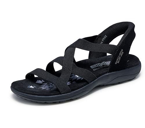 Skechers Damen Reggae Slim – Stretch Flex Hands Free Slip-ins Sandals, Schwarz/Schwarz, 37 EU von Skechers