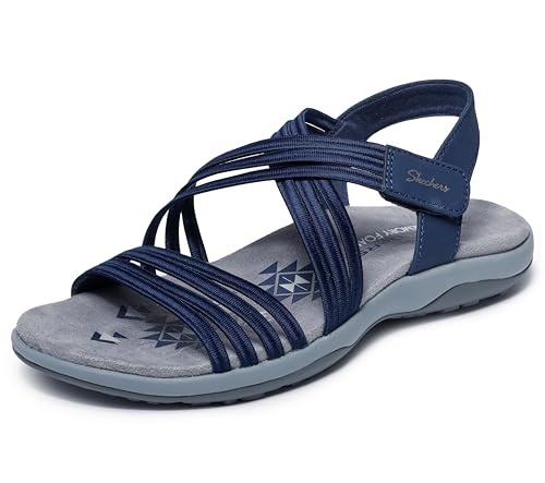 Skechers Women's Reggae Slim-Sunnyside 2.0 Sandal, Marineblau, 38 EU von Skechers