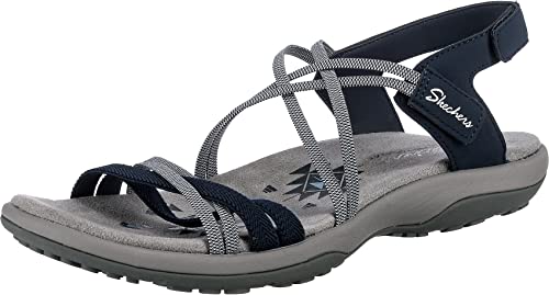 Skechers Damen Reggae Slim Takes Two Sandals, Navy Gore/Durabuck/White Trim, 38 EU von Skechers