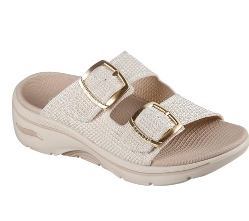 Skechers Damen-Sandalen mit zwei Bändern, Natürlich, 7 von Skechers