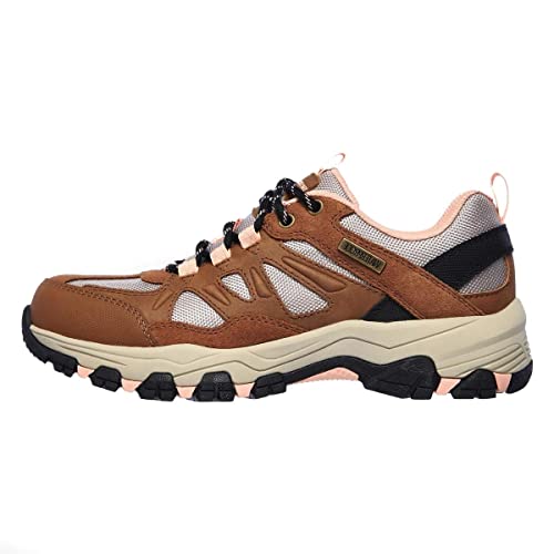 Skechers Damen SELMEN West Highland Sneaker, Brown Leather/Tan Textile/Light Coral Trim, 38 EU von Skechers