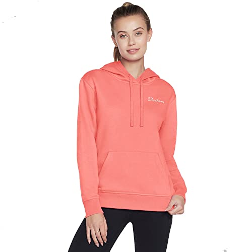 Skechers Damen Signature Pullover Hoodie Hooded Sweatshirt, Orange, Extra Large Ladies von Skechers