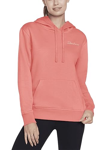 Skechers Damen Signature Pullover Hoodie Hooded Sweatshirt, Orange, Large Ladies von Skechers