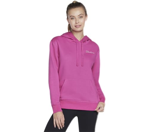 Skechers Damen Signature Pullover Hoodie Hooded Sweatshirt, Pink, von Skechers