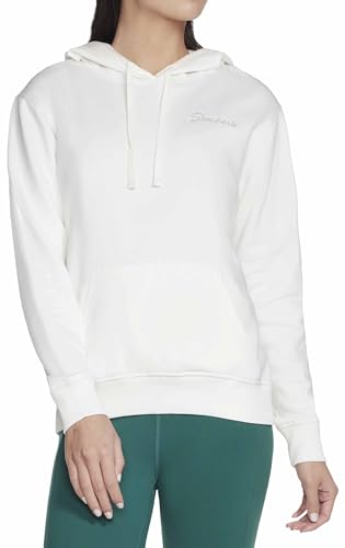 Skechers Damen Signature Pullover Hoodie Kapuzenpullover, schneeweiß, S von Skechers