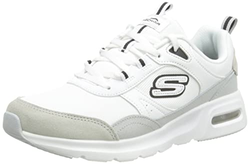 Skechers Damen Skech-air Court Sneaker, Weißes Ledernetz Schwarzer Rand, 37.5 EU von Skechers