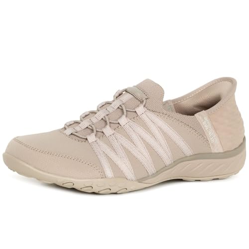 Skechers Damen Breathe Easy-Roll with Me Sneakers, Taupe Ripstop/Knit, 37 EU von Skechers