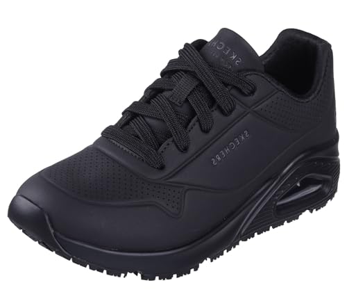 Skechers Work Damen-Sneaker, entspannte Passform, Uno SR, Schwarz/Schwarz, Größe 40 Breit, 39 EU Weit von Skechers