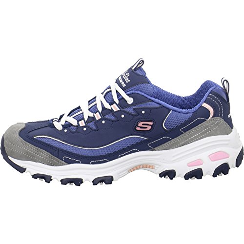 Skechers Damen Sneaker D´Lites BIGGEST FAN, Blau (Navy/Grey/White), 37.5 EU von Skechers Sport