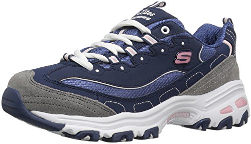 Skechers Damen Sneaker D´Lites BIGGEST FAN, Blau (Navy/Grey/White), 38 EU von Skechers