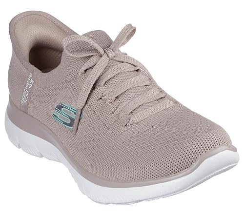 Skechers Damen Sneakers, Taupe Knit/Mint Trim, 36.5 EU von Skechers