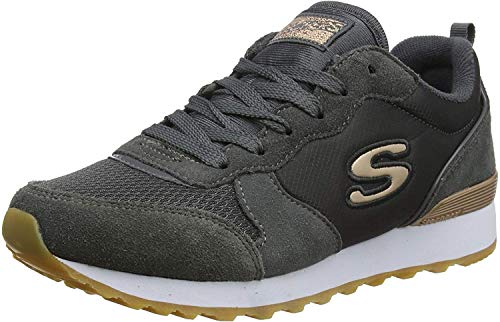 Skechers Damen Retros-og 85-goldn Gurl Sneaker, Grau Charcoal Suede Nylon Mesh Rose Gold Trim Ccl, 38 EU von Skechers