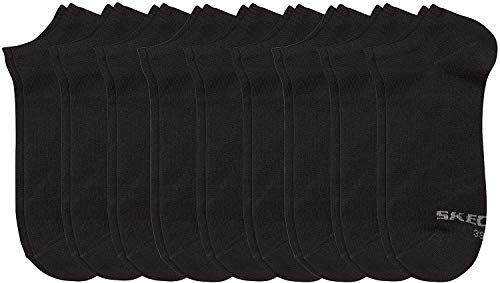 Skechers Damen Sneakersocken - weicher Baumwollmix, einfarbig, Vorteilspack, 9er Pack (3x 3P) (39/42-9P, Schwarz) von Skechers