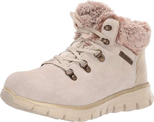 Skechers Damen Snergy Kurzschaft Stiefel, Beige Natural Suede Taupe Faux Fur Nat, 37 EU von Skechers