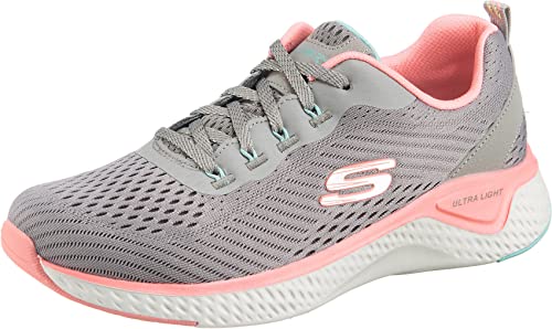 Skechers Damen Solar Fuse Cosmic View Sneaker, Grau Grau Mesh Pink Mint Trim Gypk, 37 EU von Skechers