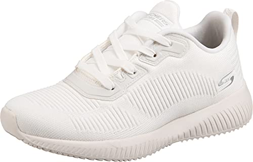 Skechers Damen Bobs Squad Tough Talk Sneaker, White Engineered Knit, 40 EU von Skechers