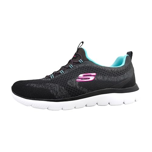 Skechers Damen Summits New Nature, Black Knit Pink Aqua Trim, 39 EU von Skechers
