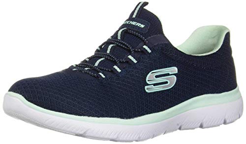 Skechers Damen Summits Sneaker, Navy Mesh Aqua Trim, 36 EU von Skechers