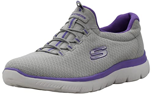 Skechers Damen Summits Sneaker, Grey/Purple, 38.5 EU von Skechers