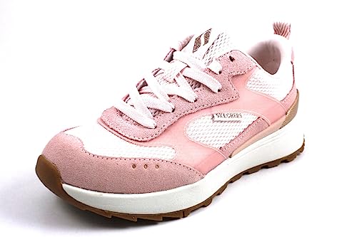 Skechers Damen Sunny Street Shiny Jogger Sneaker, Lt Pink Suede/Mesh/TPU Trim, 41 EU von Skechers