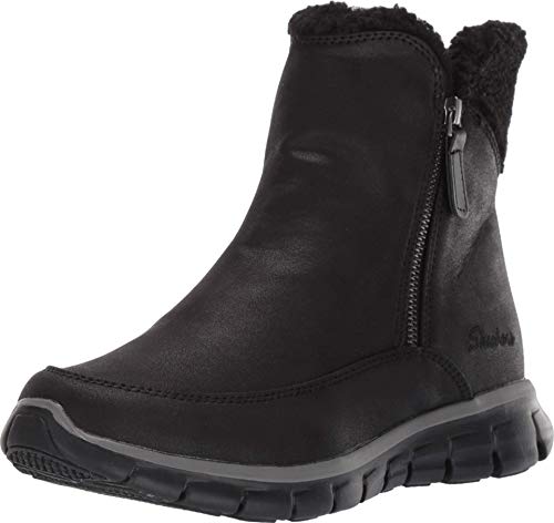 Skechers Damen Synergy Collab Kurzschaft Stiefel, Black Microleather Faux Sherpa, 41 EU von Skechers