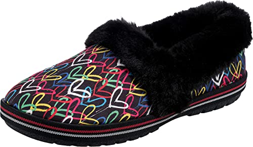 Skechers Damen Too Cozy Lodge Love Hausschuh, Black Multi Microfiber Suede, 36 EU von Skechers