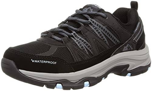 Skechers Damen Lookout Point Trego Aussichtspunkt, Black Leather/Mesh/Blue Trim, 37 EU von Skechers