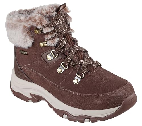 Skechers Damen Trego Snow Worries Wanderstiefel, Chocolate Suede/Duraleather/Faux Fur, 38 EU von Skechers