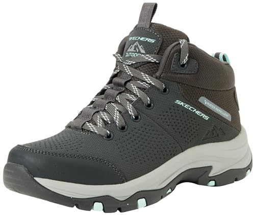 Skechers Damen Mid-Top Trego Trail Kismet, Anthrazit, Synthetisches Netzgewebe, minzfarbener, 38.5 EU von Skechers