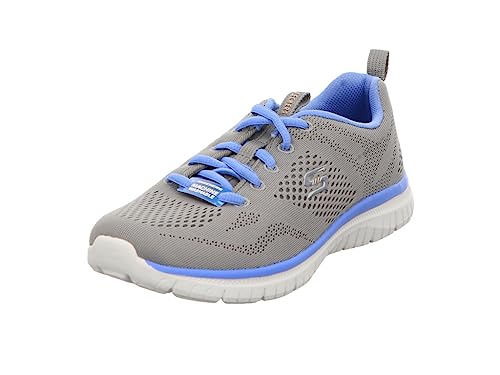 Skechers Damen Tugend Art Favor Sneaker, Grauer Netzstoff mit blauem Rand, 36.5 EU von Skechers