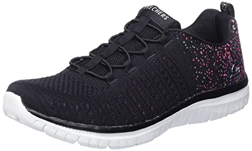 Skechers Damen Tugend Sneaker, Schwarz/Pink=bkpk, 38 EU Weit von Skechers