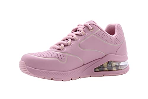 Skechers Damen UNO 2 Golden Trim Sneaker, Rosa Durabuck mit goldfarbenem Rand, 36 EU von Skechers