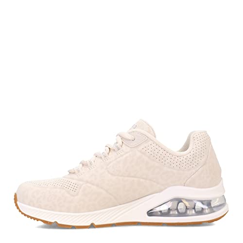 Skechers Damen UNO 2-In-Kat-Neato Sneaker, Off White Tonal Leopard Print Durabuck Mesh, 39.5 EU von Skechers