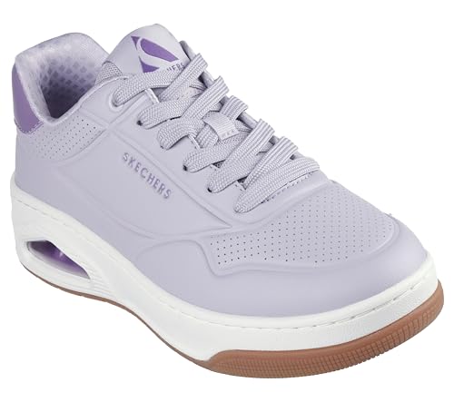 Skechers Damen UNO Court Fast Break Sneaker, Lavender Duraleather/Purple Trim, 39 EU von Skechers
