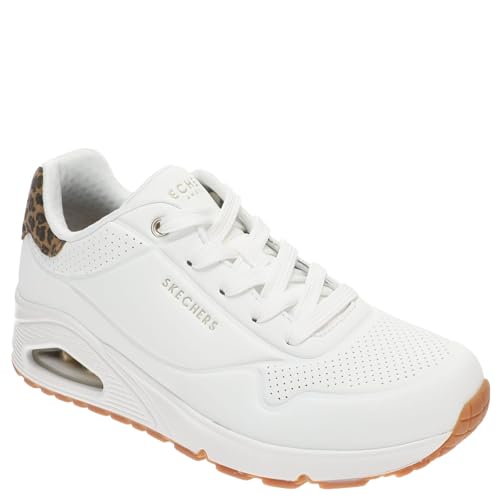 Skechers Damen UNO-Jungle Nite Sneaker, Weiß/Leopard, 37.5 EU Weit von Skechers