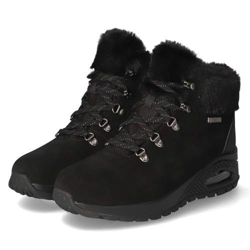 Skechers Damen UNO Rugged Moonlight Ridge Mode-Stiefel, Black Suede/Duraleather/Faux Fur, 41 EU von Skechers