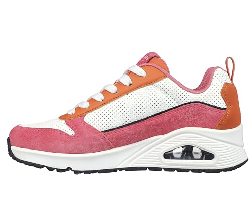 Skechers Damen UNO 2 Viel Spaß Sneaker, Duraleather M Veloursleder, Orange und Weiß, 38 EU von Skechers