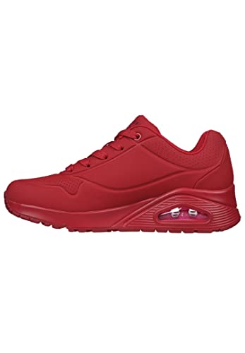 Skechers Damen UNO Dripping in Love Sneaker, Rot mit rosa bedrucktem Duraleather-Mesh, 38 EU von Skechers