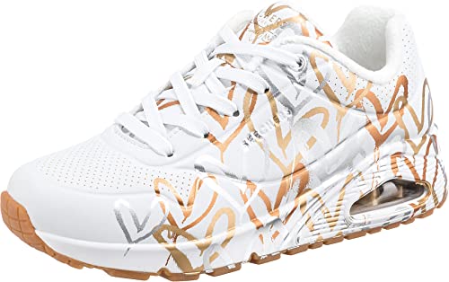 Skechers Damen UNO-METALLIC Love Sneakers, White, 39 EU Skechers Damen UNO-METALLIC Love Sneakers, White, 39 EU von Skechers